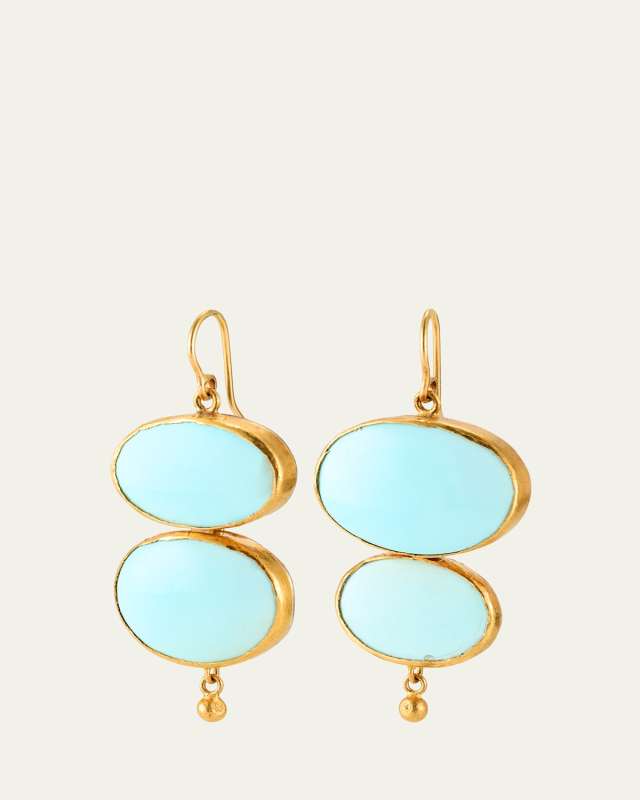Double-Drop Persian Turquoise Earrings
